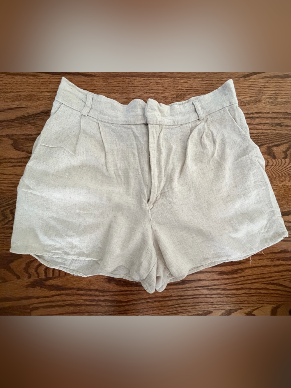 Women's Natural Linen Shorts - Neutral Beige